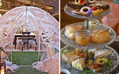 This Niagara Restaurant Has A Winter Village & You Can Sip Afternoon Tea In A Snow Globe
